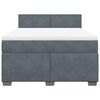 vidaXL Cama box spring con colch&oacute;n terciopelo gris oscuro 160x200 cm