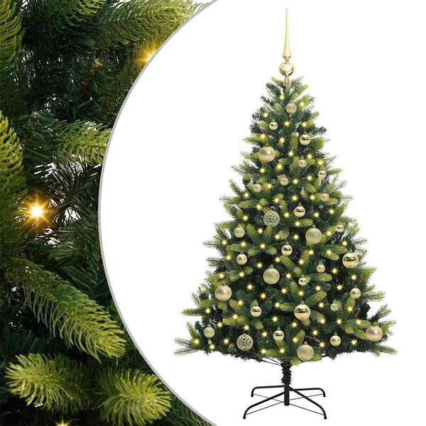 vidaXL Árbol de Navidad Artificial Articulado 150 LEDs Verde 120 cm