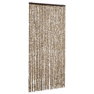 vidaXL Cortina mosquitera beige y marr&oacute;n chenilla 100x220 cm