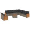 vidaXL Set de sof&aacute;s de jard&iacute;n 12 pzas con cojines rat&aacute;n sint&eacute;tico gris