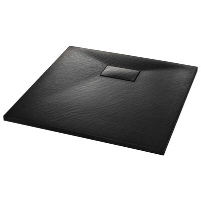 vidaXL Plato de ducha SMC negro 80x80 cm