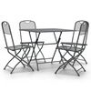 vidaXL Set de comedor de jard&iacute;n 5 pzas malla metal expandido antracita