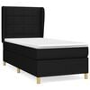 vidaXL Cama box spring con colch&oacute;n tela negro 90x190 cm