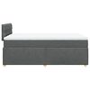 vidaXL Cama box spring con colch&oacute;n tela gris oscuro 120x200 cm