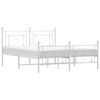 vidaXL Estructura cama sin colch&oacute;n con estribo metal blanco 150x200 cm