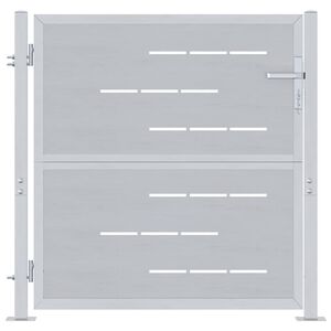 vidaXL Puerta de jard&iacute;n Plateado 85 x 97 cm Acero inoxidable