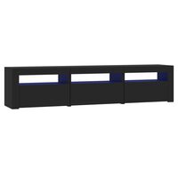 vidaXL Mueble de TV con luces LED negro 180x35x40 cm
