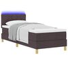 vidaXL Cama Box Spring LED con colch&oacute;n Marr&oacute;n Oscuro 80 x 200 cm tela