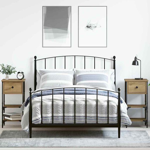 vidaXL Armario de Noche con caj&oacute;n 2 pcs Marr&oacute;n 33.5 x 36 x 70 cm