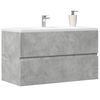 vidaXL Armario para lavabo contrachapada gris hormig&oacute;n 90x38,5x45 cm