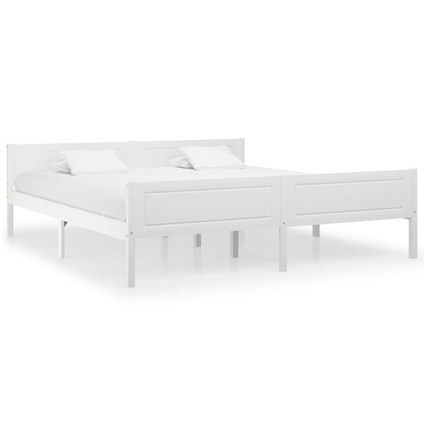 vidaXL Estructura de cama sin colch&oacute;n madera de pino blanco 180x200 cm