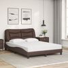 vidaXL Cama con colch&oacute;n Hvar cuero sint&eacute;tico marr&oacute;n 120x200 cm