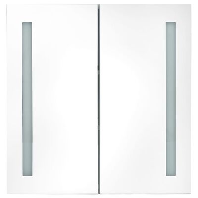 vidaXL Armario de cuarto de baño con espejo y LED roble 62x14x60 cm