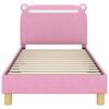 vidaXL Cama para niños con cabecero con cabecera Rosa 80 x 160 cm tela