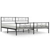 vidaXL Estructura cama sin colch&oacute;n con estribo metal negro 183x213 cm