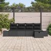 vidaXL Conjunto de sof&aacute;s de jard&iacute;n 5 pcs Negro rat&aacute;n sint&eacute;tico