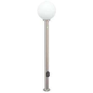 vidaXL Baliza luminosa con sensor y toma de corriente, 120 cm, acero inoxidable, IP44