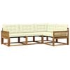 vidaXL Conjunto de sof&aacute;s de exterior 4 uds. Natural y Crema