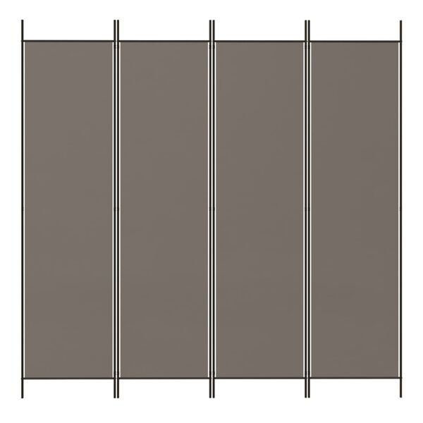 vidaXL Biombo divisor de 4 paneles de tela gris antracita 200x220 cm