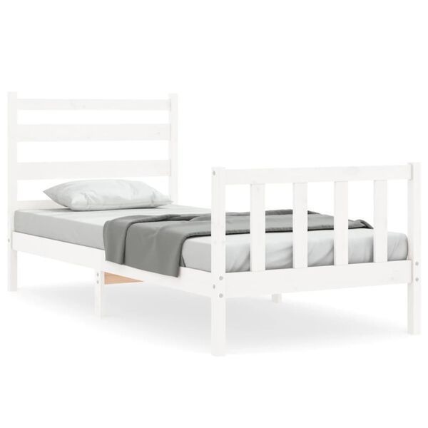 vidaXL Estructura cama sin colch&oacute;n madera maciza pino blanca 100x200cm