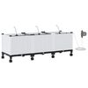 vidaXL Maceta de jard&iacute;n con riego y ruedas 3 uds. Blanco PP