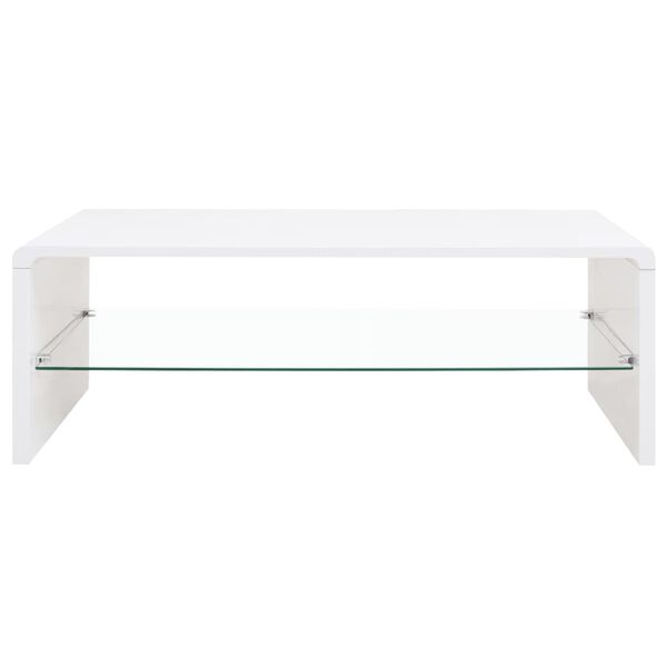 vidaXL Mesa de centro de blanco brillante