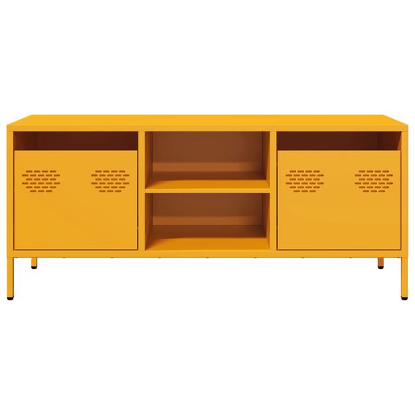 vidaXL Mueble para TV acero laminado en frío amarillo 101,5x39x43,5 cm