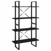 vidaXL Estanter&iacute;a 4 niveles madera contrachapada negro 80x30x140 cm