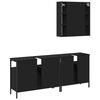 vidaXL Set de muebles de baño 3 piezas madera contrachapada negro