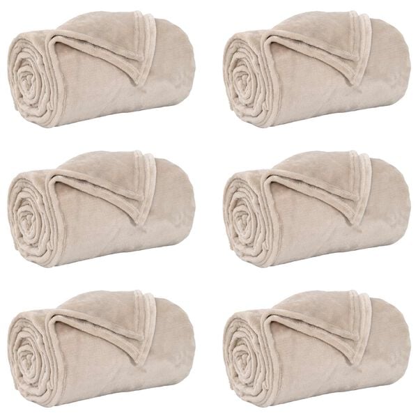 vidaXL Mantitas de Sof&aacute; 6 pcs Beige 150 x 200 cm Lana