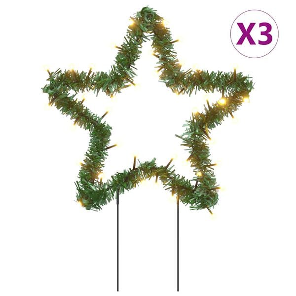vidaXL Estrella de luz decorativa Navidad con estacas 50 LED 29 cm