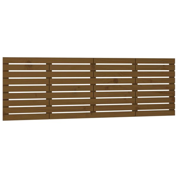 vidaXL Cabecero cama pared madera maciza pino marr&oacute;n miel 206x3x63 cm