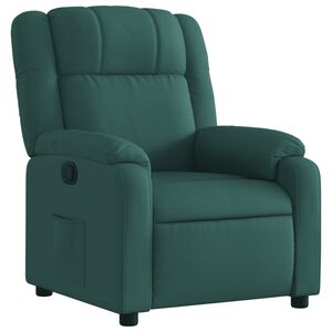 vidaXL Sill&oacute;n reclinable de tela verde oscuro