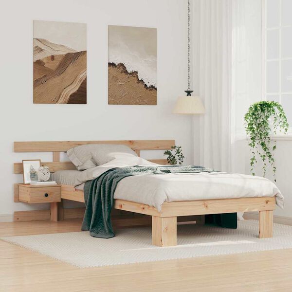 vidaXL Estructura de cama Marr&oacute;n 80 x 200 cm Madera de pino macizo