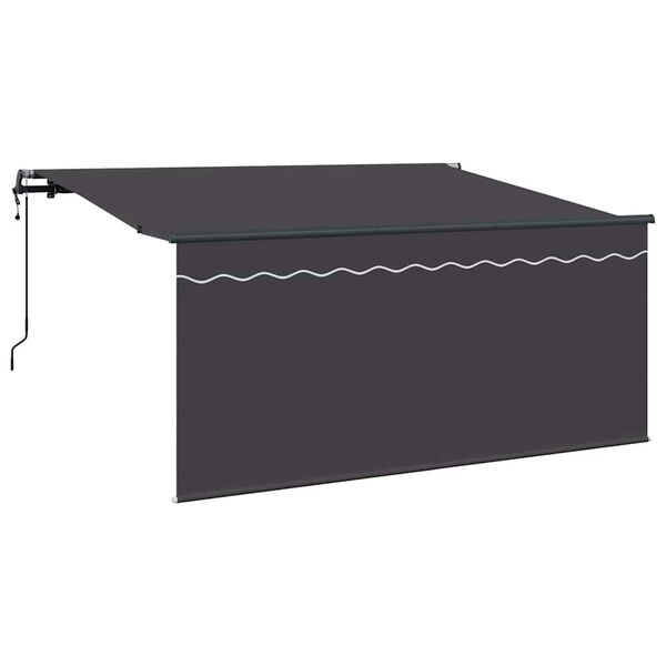 vidaXL Toldo Retr&aacute;ctil Rayado Antracita 300 x 200 cm tela