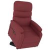 vidaXL Sillón de masaje elevable cuero sintético rojo tinto