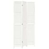 vidaXL Biombo separador de 3 paneles madera maciza Paulownia blanco