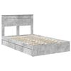 vidaXL Cama con almacenamiento con cabecera Gris Concreto 135 x 190 cm