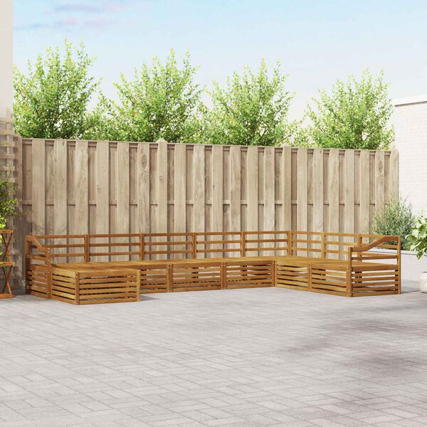 vidaXL Juegos de sof&aacute;s 8 pcs Natural Madera de Acacia S&oacute;lida
