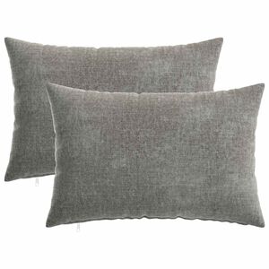 vidaXL Coj&iacute;n con almohada HEERLEN 2 uds. Gris oscuro Tela Chenille