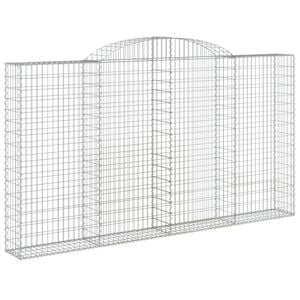 vidaXL Cesta gaviones forma arco hierro galvanizado 300x30x160/180 cm