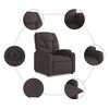 vidaXL Sillón eléctrico reclinable elevable de tela marrón oscuro