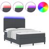 vidaXL Cama tipo Box Spring Gris Oscuro y Blanco 203 x 160 x 128 cm