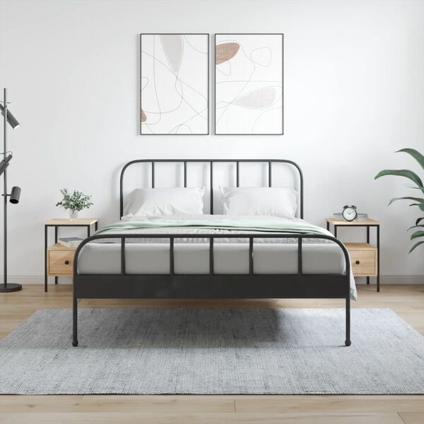 vidaXL Mesitas noche 2 uds madera ingenier&iacute;a roble Sonoma 34x36x50 cm