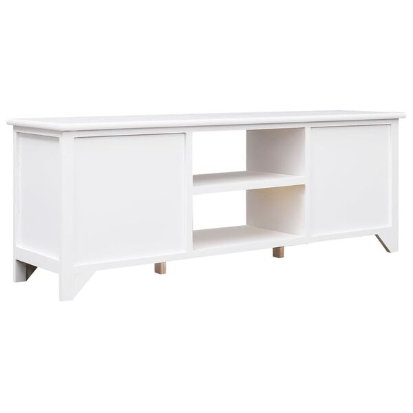 vidaXL Mueble para TV madera maciza de paulownia blanco 108x30x40 cm