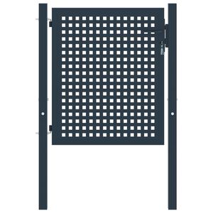 vidaXL Puerta de valla de acero antracita 102x75 cm