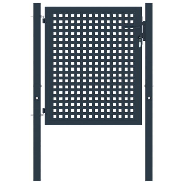 vidaXL Puerta de valla de acero antracita 102x75 cm