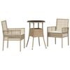 vidaXL Conjunto de Comedor de Jard&iacute;n 3 uds. Beige rat&aacute;n sint&eacute;tico