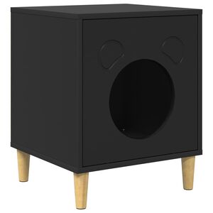vidaXL Casa para Gatos Negro 42,5 x 40 x 53 cm Madera de ingenier&iacute;a