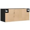 vidaXL Mueble de TV de pared con luces LED negro 80x31x35 cm